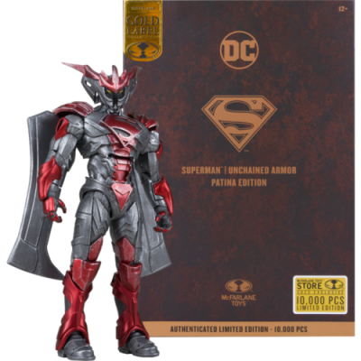 Фігурка Супермен Energised Armour Patina Edition DC Multiverse Gold Label з серії коміксів Супермен непереможний