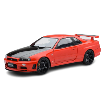 Масштабна модель Nissan Skyline GT-R R34 1999 Red Solido 1/18