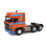 Масштабна модель DAF 3600 Space Cab Tractor Truck 3- Assi Orange Blue Road Kings 1/18