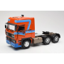 Масштабна модель DAF 3600 Space Cab Tractor Truck 3- Assi Orange Blue Road Kings 1/18