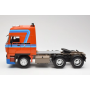 Масштабна модель DAF 3600 Space Cab Tractor Truck 3- Assi Orange Blue Road Kings 1/18