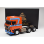 Масштабна модель DAF 3600 Space Cab Tractor Truck 3- Assi Orange Blue Road Kings 1/18