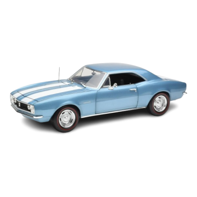 Масштабна модель Chevrolet Camaro Z/28 Coupe 50th Anniversary Blue Metallic White Auto World 1/18