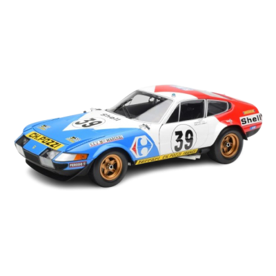 Масштабна модель Ferrari 365 GTB/4 n39 Andruet Lena 24h Le Mans 1972 Kyosho 1/18