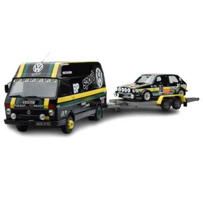 Масштабна модель VW Volkswagen LT35 + Golf 1 GTI Gr.2 Black Otto 1/18