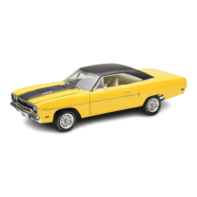 Масштабна модель Plymouth Road Runner Yellow and Black Wth The Loved Bird GMP 1/18